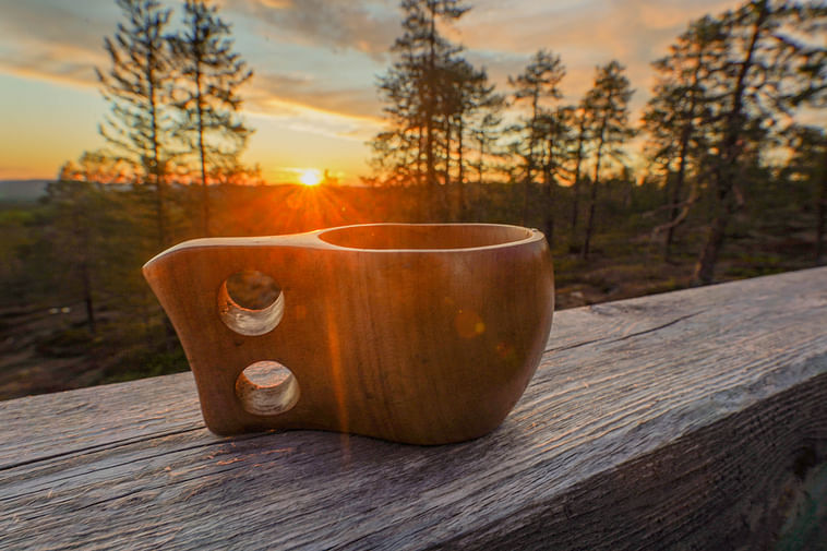 Traditional Finnish wooden cup called kuksa
