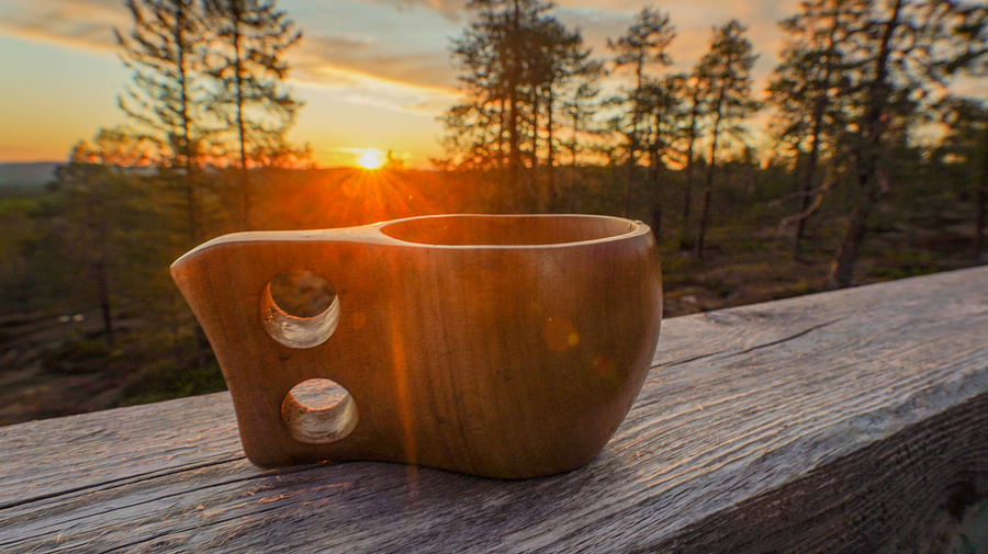 Traditional Finnish wooden cup called kuksa