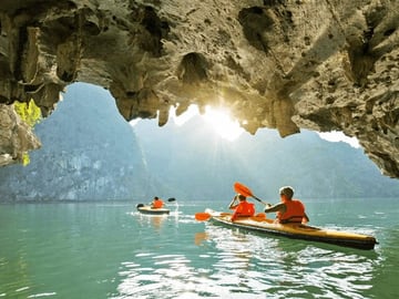 Kayaking in Halong