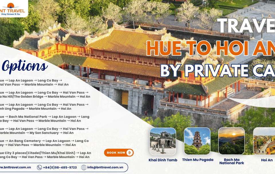 Private Car Tour from Hue to Hoi An with Sightseeing Stops