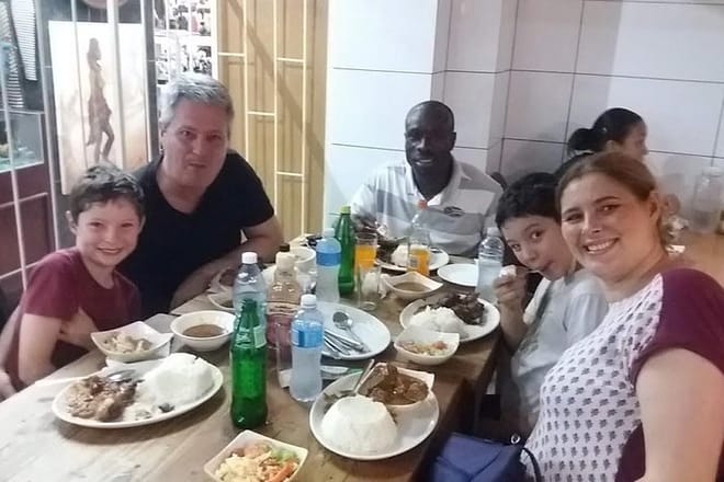 African lunch with tourists