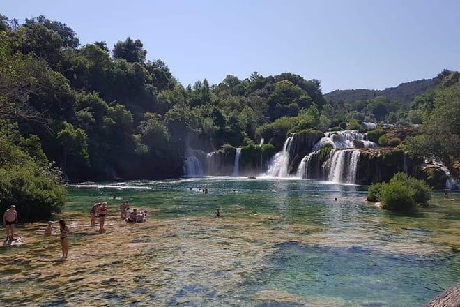 Beautiful waterfalls and swimming