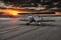 private plane on runway