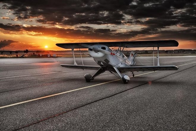 private plane on runway