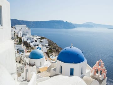 Santorini blue domes
