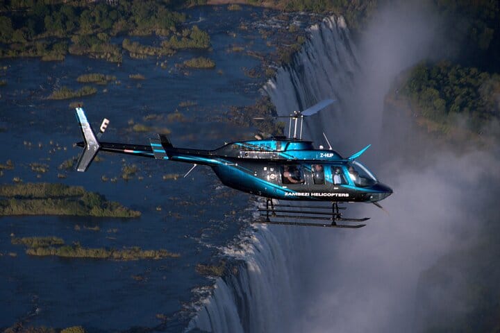 15 minutes scenic helicopter flight above Victoria Falls-Zimbabwe