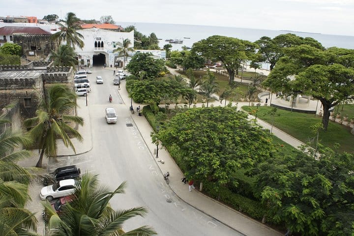 Forodhani park and Old Fort. The main entrance is where our tour starts from.