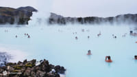 Steam rising from the blue lagoon