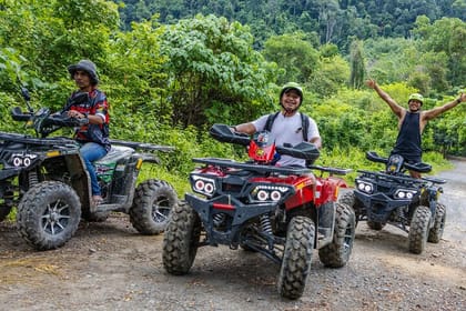Rafting 7KM & ATV visit monkey cave and waterfall with Lunch