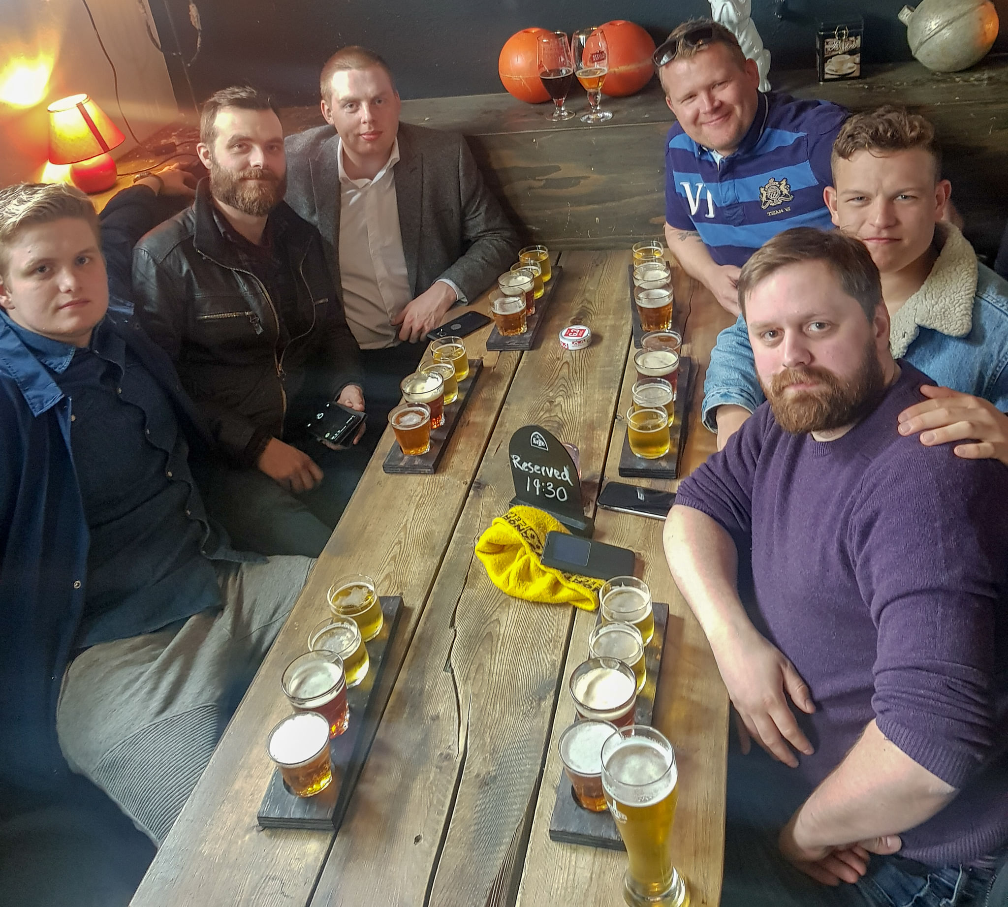 A group of travellers during a beer sampling