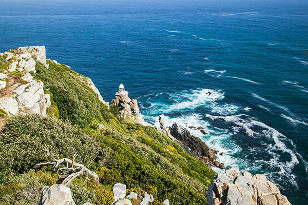 Dramatic cliffs and ocean vistas of Cape Point.