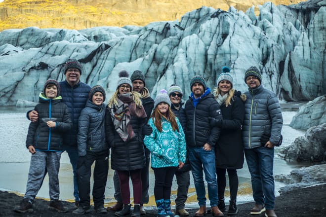 Precious moments with family at Sólheimajökull glacier