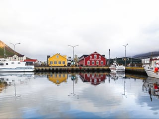 View of the harbor at Siglufjörður