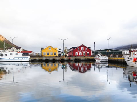 View of the harbor at Siglufjörður