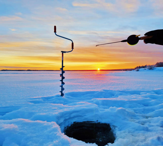 Arctic Ice Fishing by Snowshoe 5