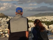 <p>Bruce and guide looking out over the city from the Acropolis</p>