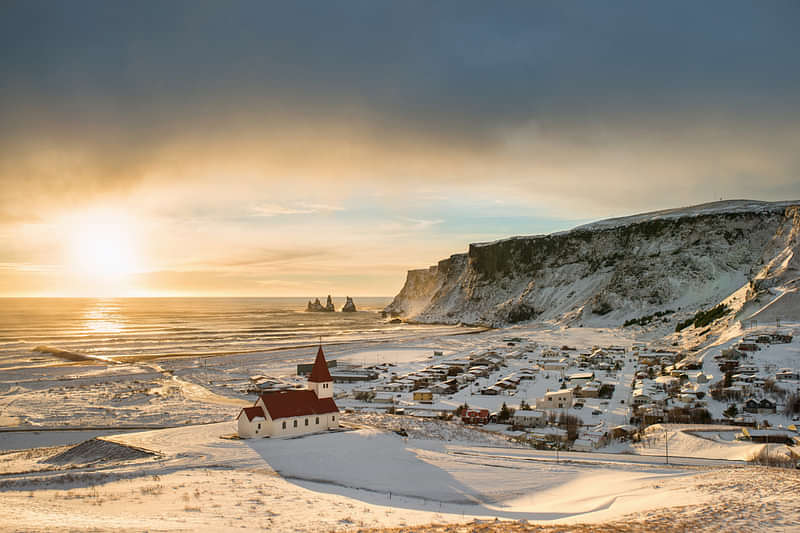 Vík í Mýrdal on the South Coast of Iceland