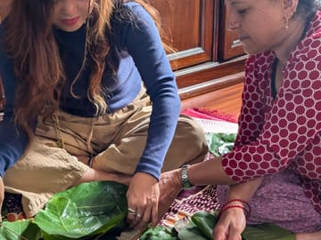 Leaf Plate Making Workshop in Kathmandu, Nepal