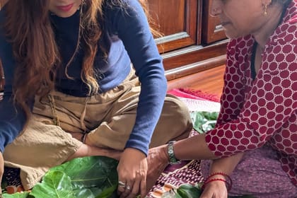 Traditional Leaf Plate Making Workshop in Kathmandu