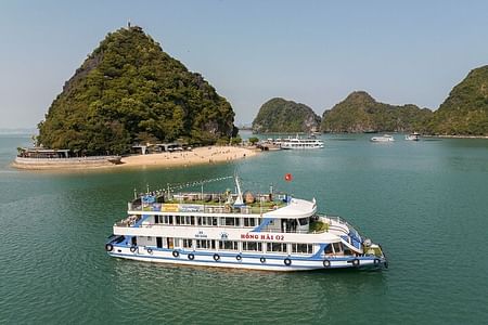 Halong Bay Day Cruise with Lunch, Cave Exploration & Beach Relaxation