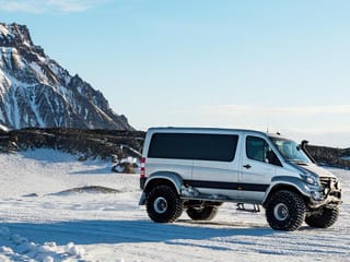 Super jeep off road during Katla ice cave tours Iceland