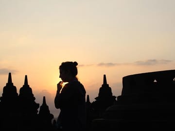 Sunrise at Borobudur temple