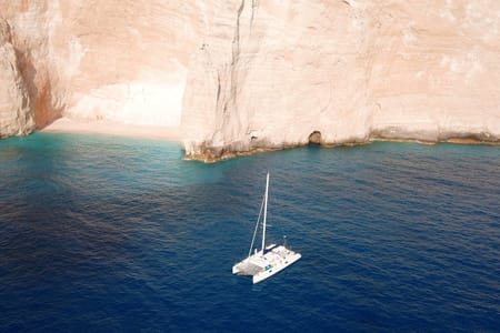 Santorini Sunset Catamaran Cruise with BBQ Dinner, Drinks & Transfers