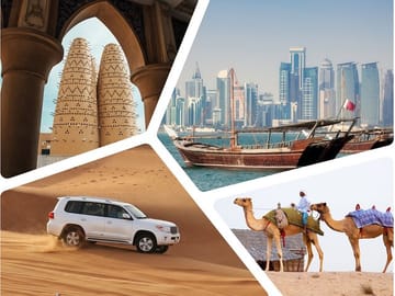 City and Desert Safari in Doha – All-Inclusive Tour with No Hidden Costs, Camel Ride, Dune bashing, and More!"
