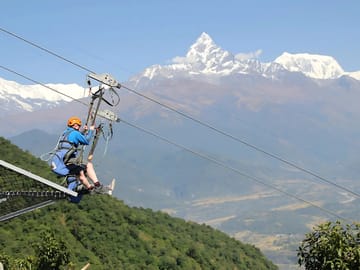 Zip-Line Adventure Over Phewa Lake in Pokhara, Nepal