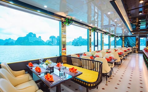 Sky Cruise Luxury 5 Star Halong One Day Tour, Buffet & Jacuzzi