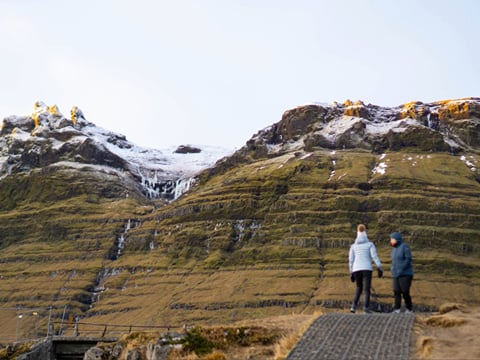 Dramatic Icelandic landscape with strong contrasts