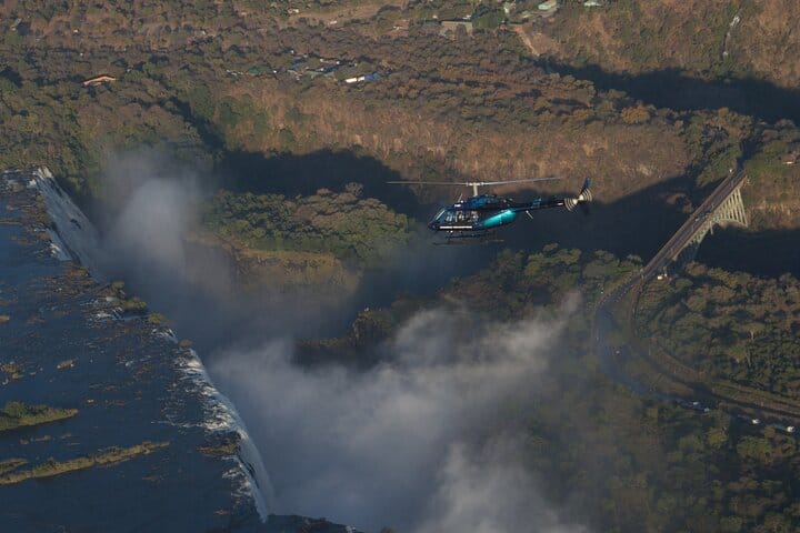 15 minutes scenic helicopter flight above Victoria Falls-Zimbabwe