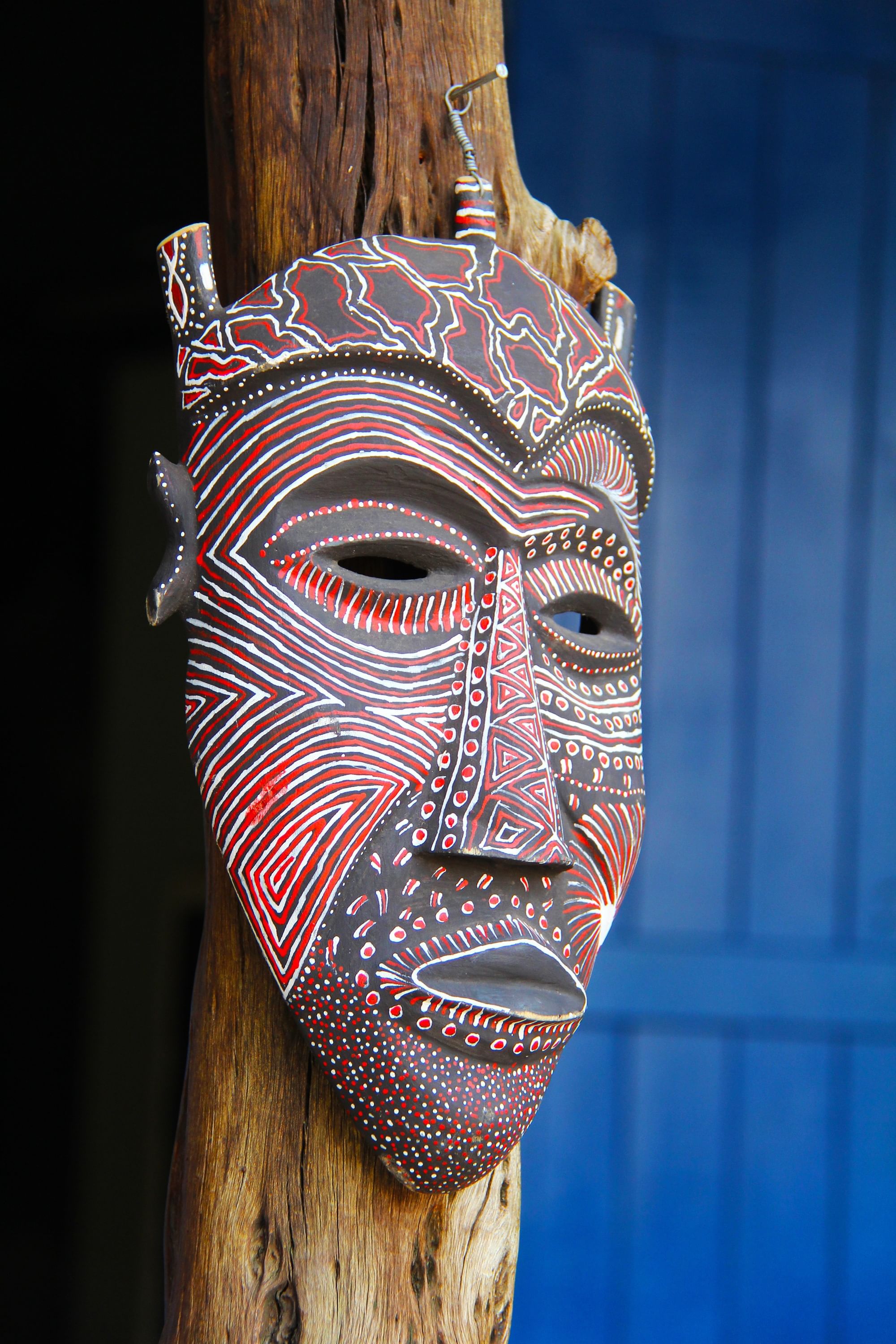 Wooden mask at Lesedi Cultural Village