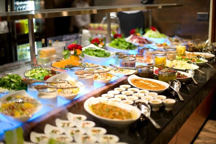 One of the buffet stations