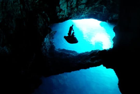 Adventurous Blue and Green Cave Group Tour