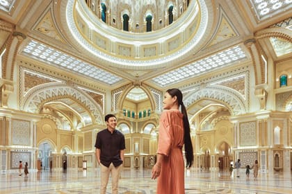 Abu Dhabi City Tour Grand Mosque Emirates Palace Entrance