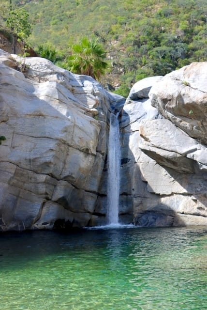 Fox canyon waterfall los cabos santiago baja california sur natural pool desert oasis hiking tour cabo waterfall 