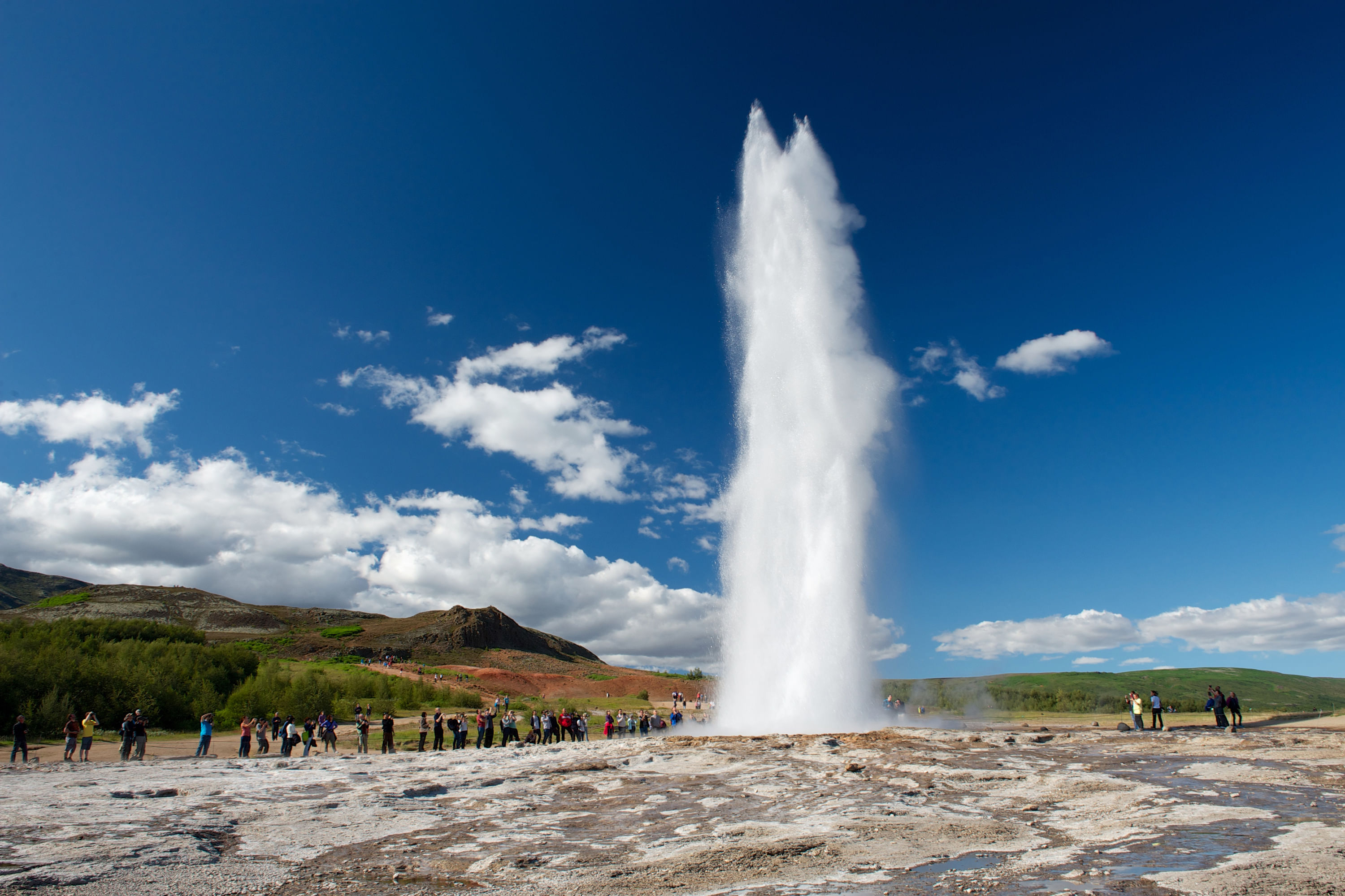 Geysir Erupting in Iceland