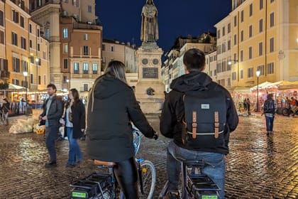 Rome at sunset is magic on two wheels