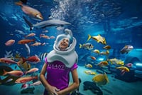 An underwater adventure awaits at Aquaventure and Lost Chambers Aquarium in Dubai."