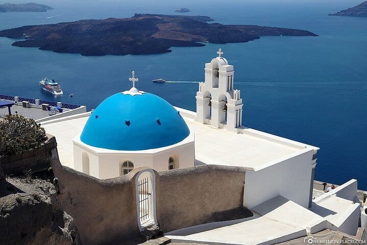 Santorini three bells church
