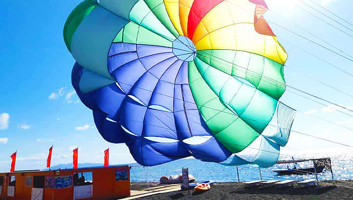 Colourful parachute
