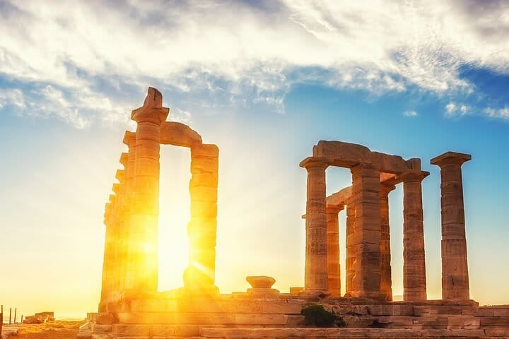 Temple of Poseidon at sunset