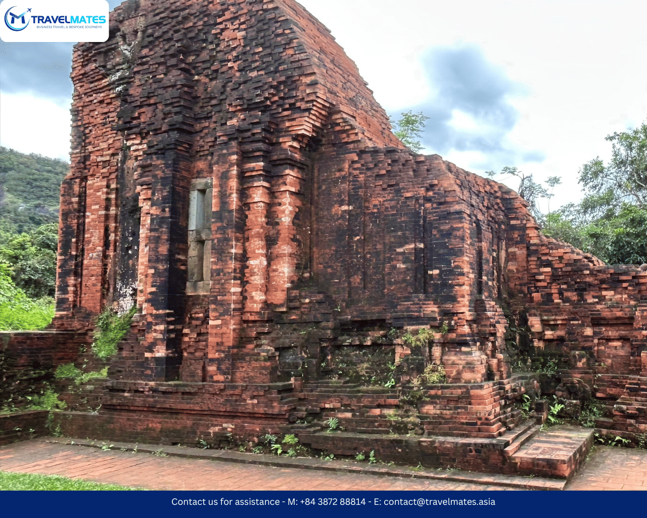 My son Cham Ruins tour with Travelmates