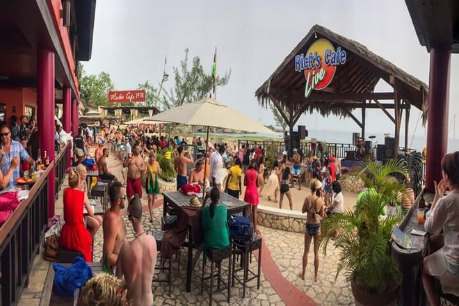 Visitors enjoying Rick's Cafe