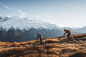 Point of view on the glaciers of Chamonix by electric mountain bike