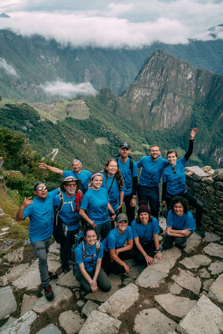 Inca Trail hikers at Sun Gate