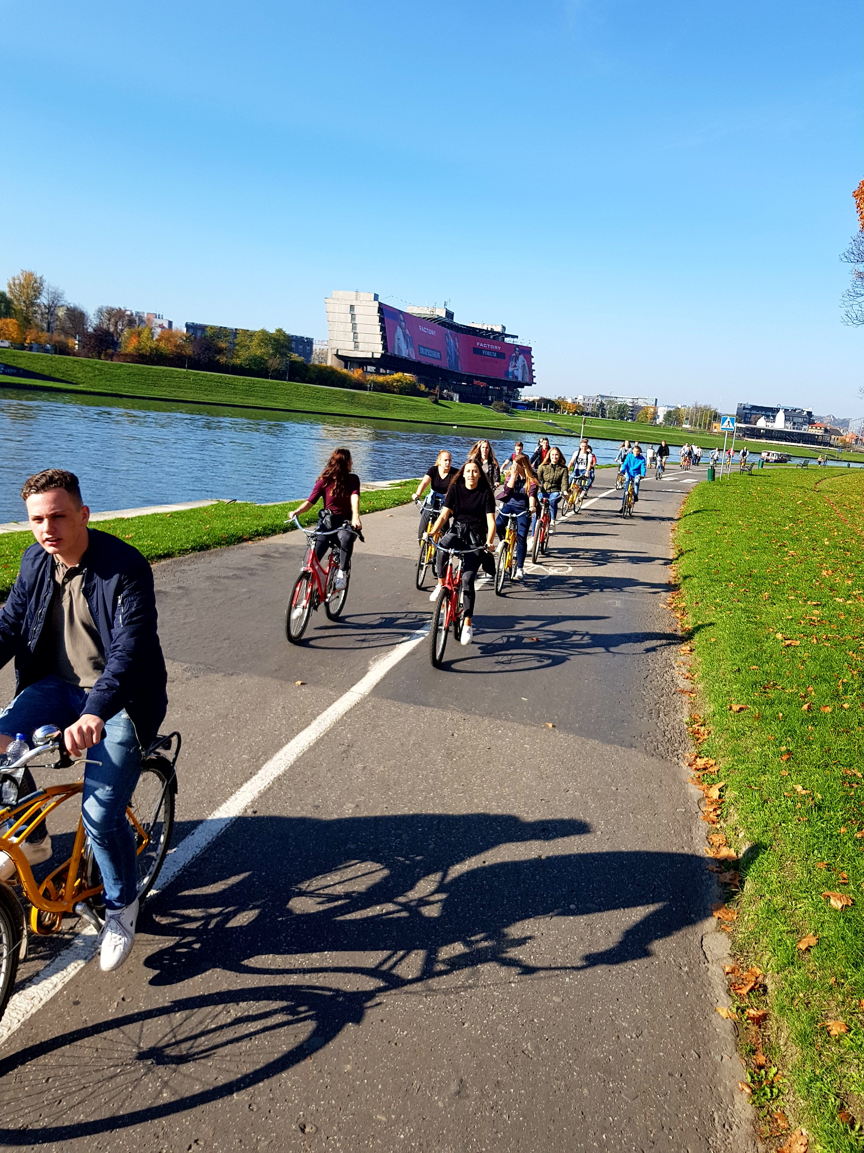 Krakow guided bike tour — trekking bikes ready for Nowa Huta cycling tour