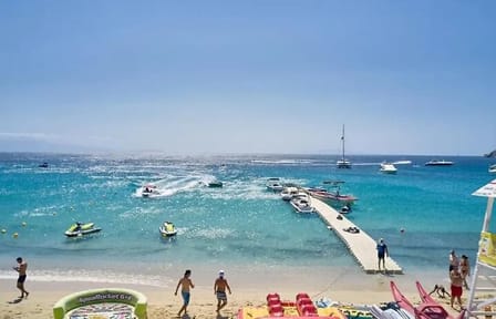 Beach Escape and Mykonos Town Exploration for Cruise Passengers