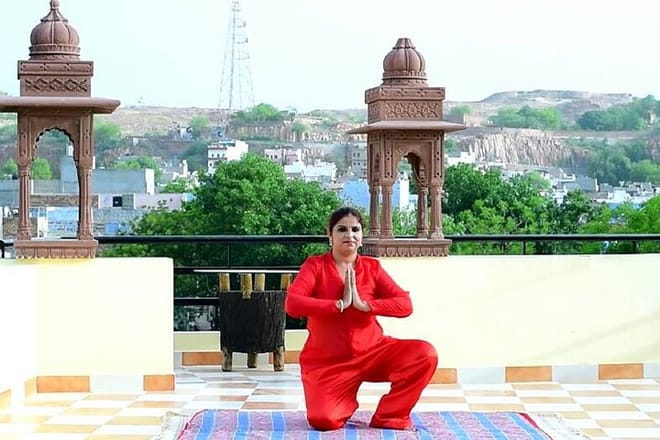 Roof Top Yoga Class in Jee Ri Haveli Hotel